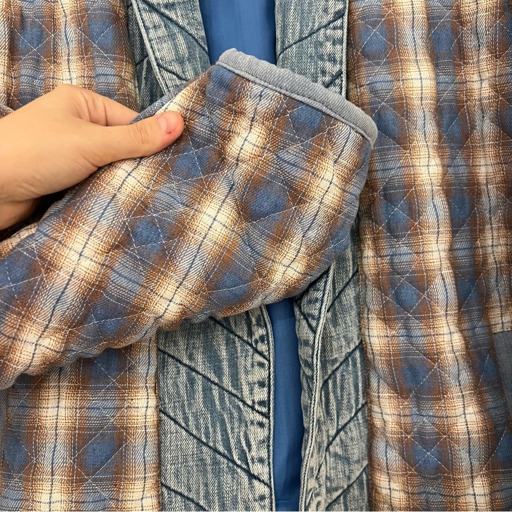 BLANKNYC Fall For You Plaid Quilted Kimono Jacket - Picture 7 of 10